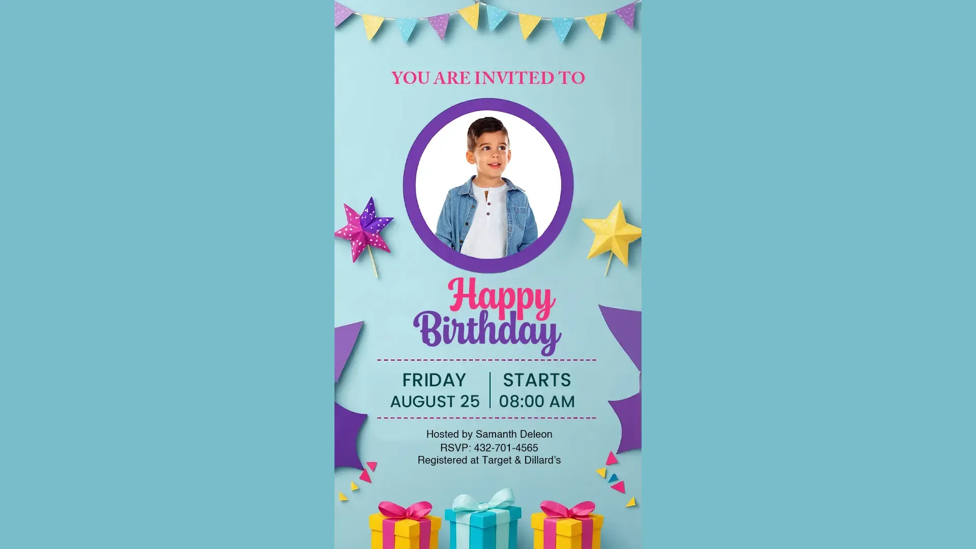 Joyful Kids Birthday Party Invitation Instagram Story image